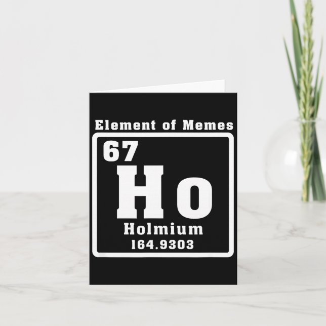 Cartão Seis Sete 6 7 Meme de Número Engraçado  (Frente)