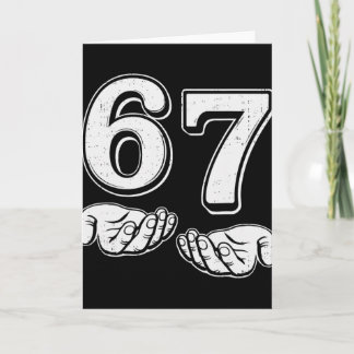 Cartão Seis Sete 6 7 Meme Gen Alpha Gíria 6 7 Mãos Mascul