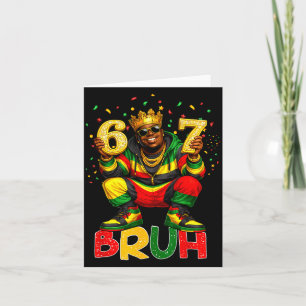 Cartão Seis sete bruh 67 história negra afro-americano