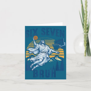 Cartão Seis Sete Bruh Jesus Basquete Para Meninos Criança