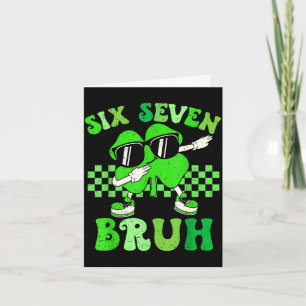 Cartão Seis sete bruh meme 67 dançando shamrock st patric