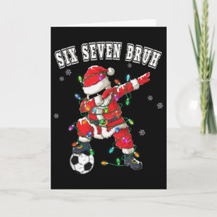 Cartão Seis Sete Bruh Natal Futebol Santa Dabbing Diversã