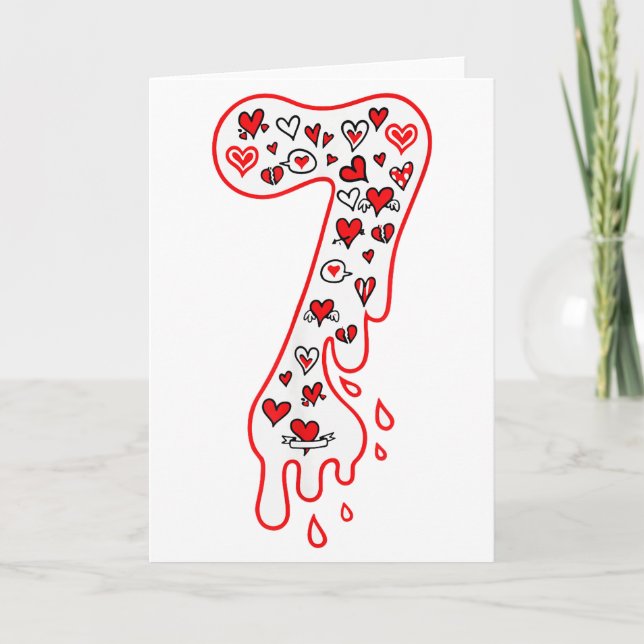 Cartão Seis Sete Meme Número 7 Casais Correspondência Dia (Frente)