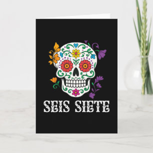 Cartão Seis Siete Mexicano Los Muertos Calaveras Açúcar S