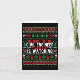 Cartão Seja Bom Para O Engenheiro Civil O Papai Noel Está
