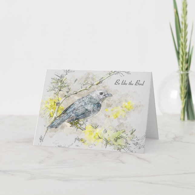 Cartão Seja como o Poema do Pássaro de Victor Hugo (Frente)