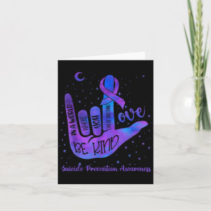 Cartão Seja Gentil Amor Tie Dye Sinal de Mão Prevenção