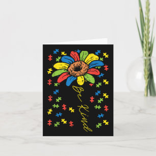 Cartão Seja gentil, Quebra-cabeça de girassol, consciênci