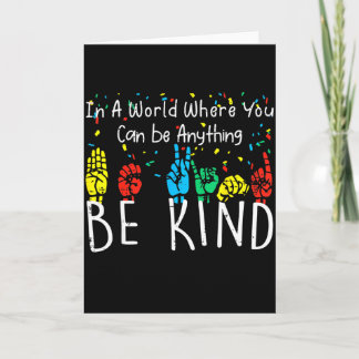 Cartão Seja Gentil Sinal de Linguagem Gestual Asl Conscie