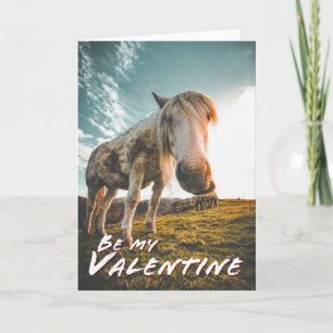 Cartão Seja meu namorado com cavalo olhando