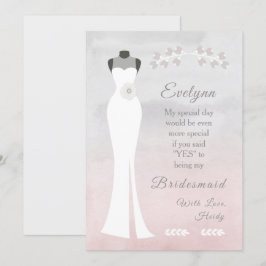 Cartão Seja minha dama de Bridesmaid - Palhaço Branca em 