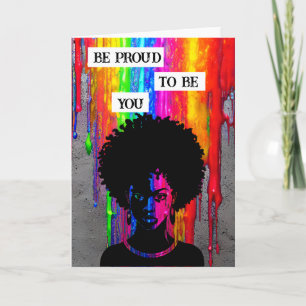 Cartão Seja Orgulhosa por Ser Você   Mulher Afro-American