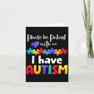 Cartão Seja paciente comigo, eu tenho autismo quebra-cabe