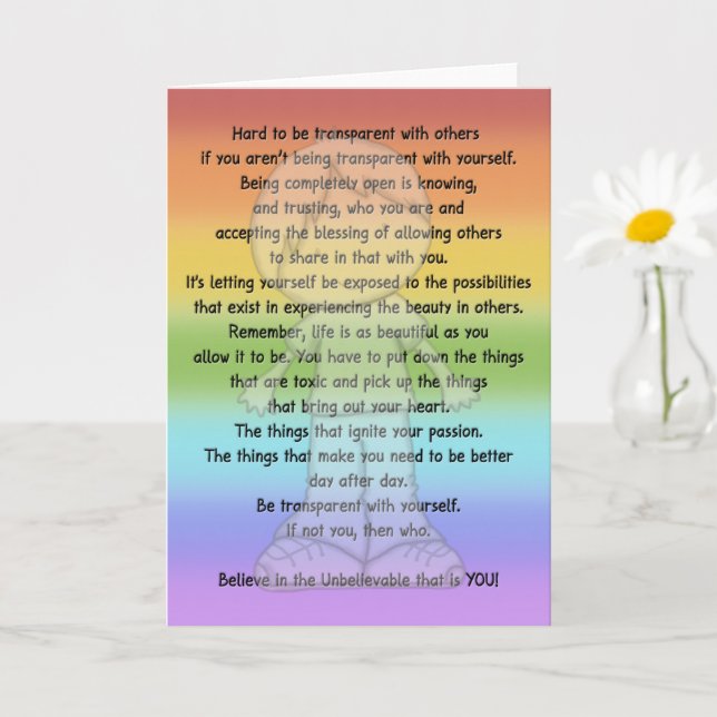 Cartão Seja transparente (Planta pequena)