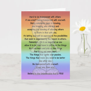 Cartão Seja transparente