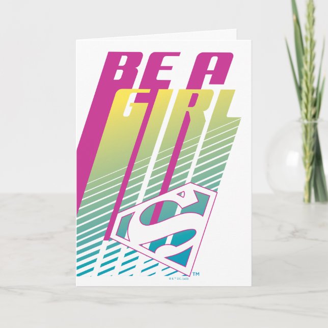 Cartão "Seja uma garota" - Gráfico da super garota (Frente)