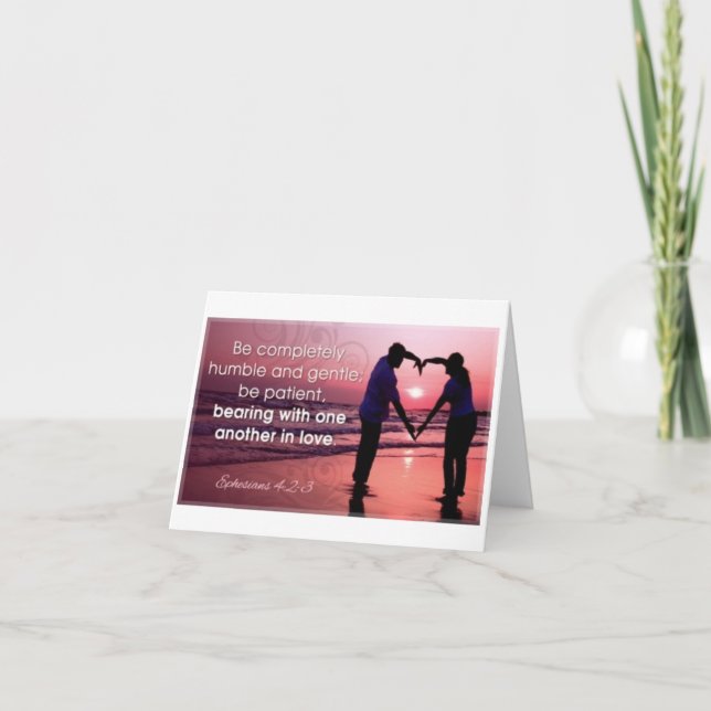 Cartão Sejam completamente humildes e gentis efesianos 4: (Frente)