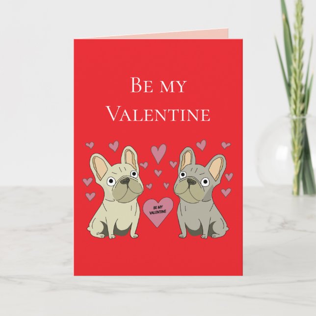 Cartão Sejam meus valentines, cachorros (Frente)