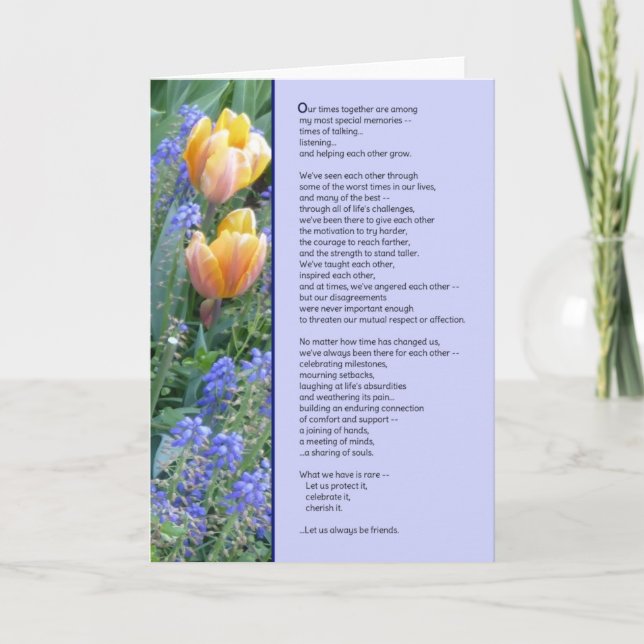 Cartão Sejamos Sempre Amigos... (Frente)