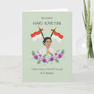 Cartão Selamat Hari Kartini Happy Kartini Day Indonésio