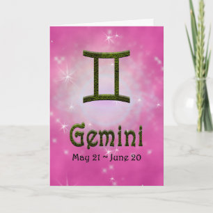Cartão Selecionar Cor Gemini - Símbolo Astrológico Zodiac