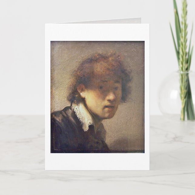 Cartão Self Portrait At Early Age By Rembrandt Van Rijn (Frente)