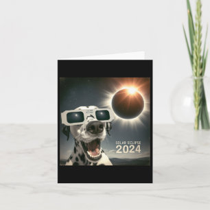 Cartão Selfie Dalmaciano Mens Cão Eclipse Solar
