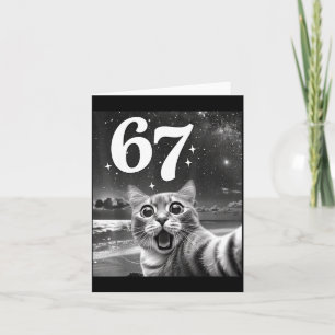 Cartão Selfie de Gato Com 67 Meme Gatos Engraçados Gráfic