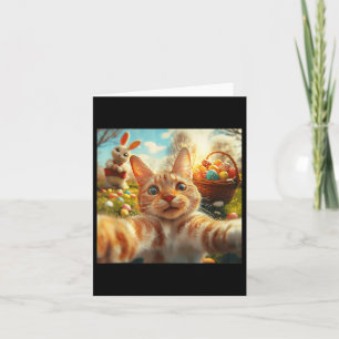 Cartão Selfie De Gato De Páscoa Engraçado Com Adultos De