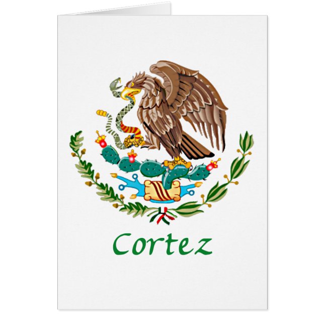Cartão Selo nacional mexicano de Cortez (Frente)