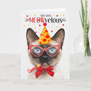 Cartão Selo Siamês Gato MEOWvelous Aniversário