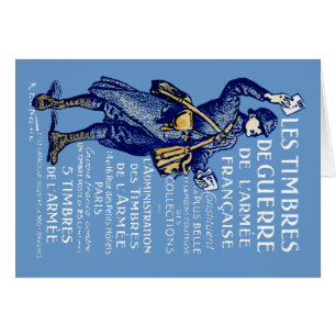 Cartão Selos franceses da guerra de WWI