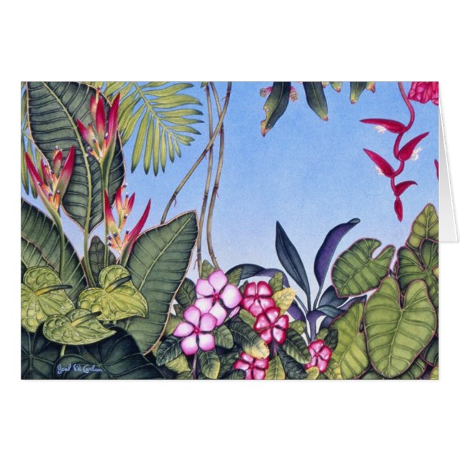 Cartão Selva botânica (Frente Horizontal)