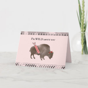 Cartão Selvagem Sobre Você Namorados De Buffalo Bison