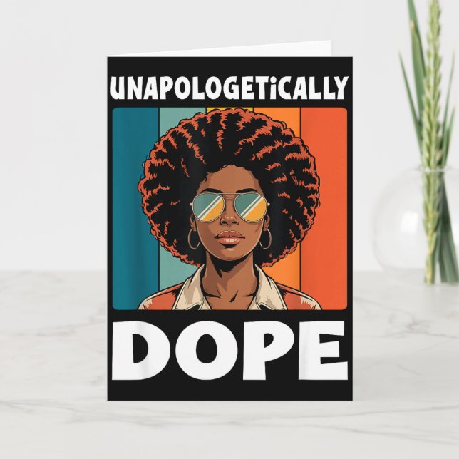 Cartão Sem Desculpas Afro Mulher Cores Retrô (Frente)