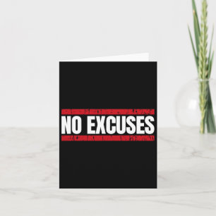 Cartão Sem desculpas Inspiração dizendo gim motivacional