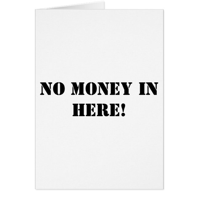 Cartão Sem Dinheiro Aqui (Frente)