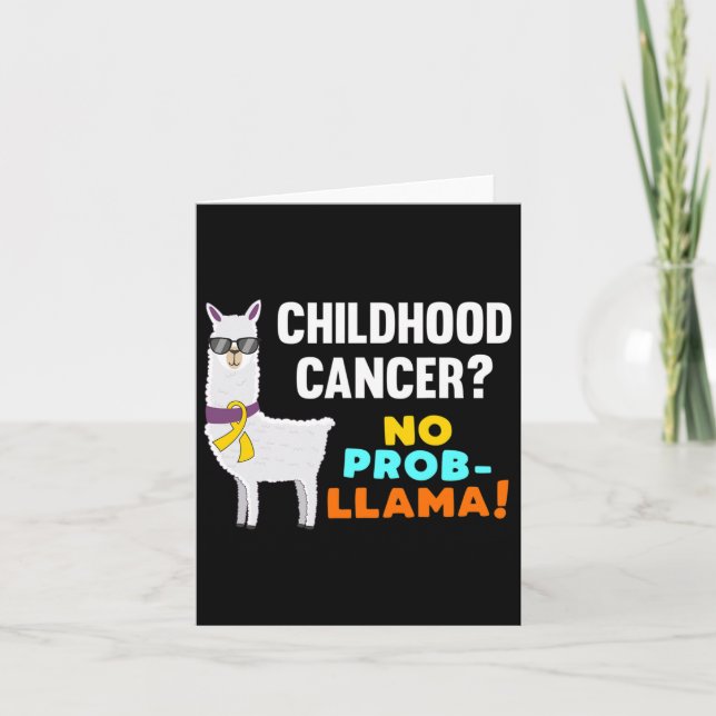 Cartão Sem Sobrevivência do Cancer de Crianças Prob-llama (Frente)