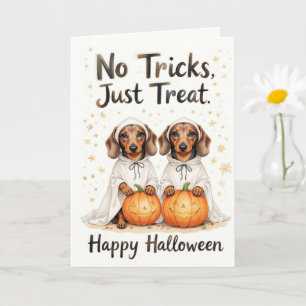 Cartão Sem Truques Apenas Tira Doce Do Halloween Duo