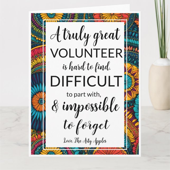 Cartão semana de apreciação voluntária (Frente)