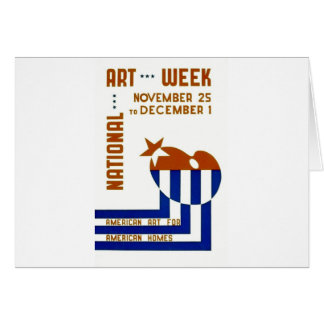 Cartão Semana nacional da arte - poster de WPA -