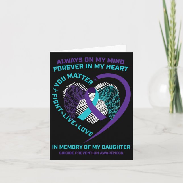 Cartão Semicolão Em Memória Da Prevenção Do Suicídio Secu (Frente)