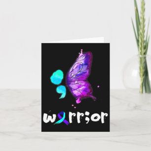 Cartão Semicolon Borboleta Aquarela Prevenção Suicídio