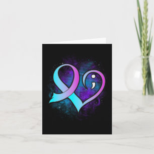 Cartão Semicolon Prevenção Suicida Camisa Saúde Mental A
