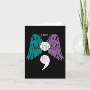 Cartão Semicolon Wings Suicídio Sensibilização para a cur