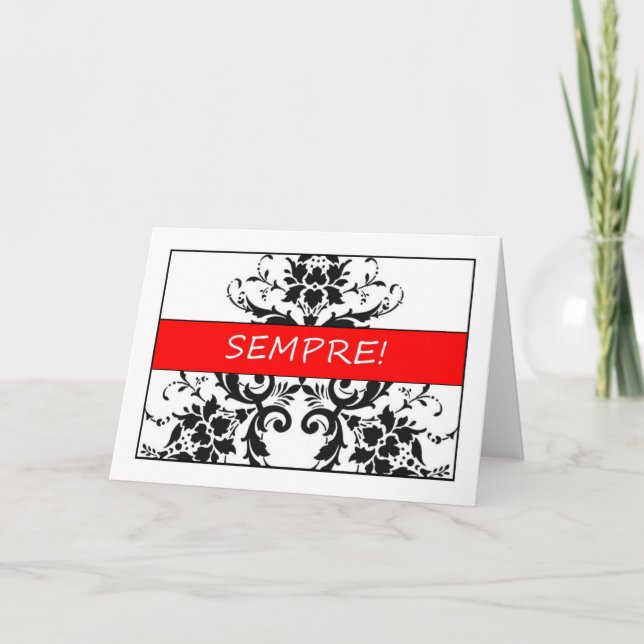 Cartão Sempre - Congratulations Wedding Card in Italiano (Frente)