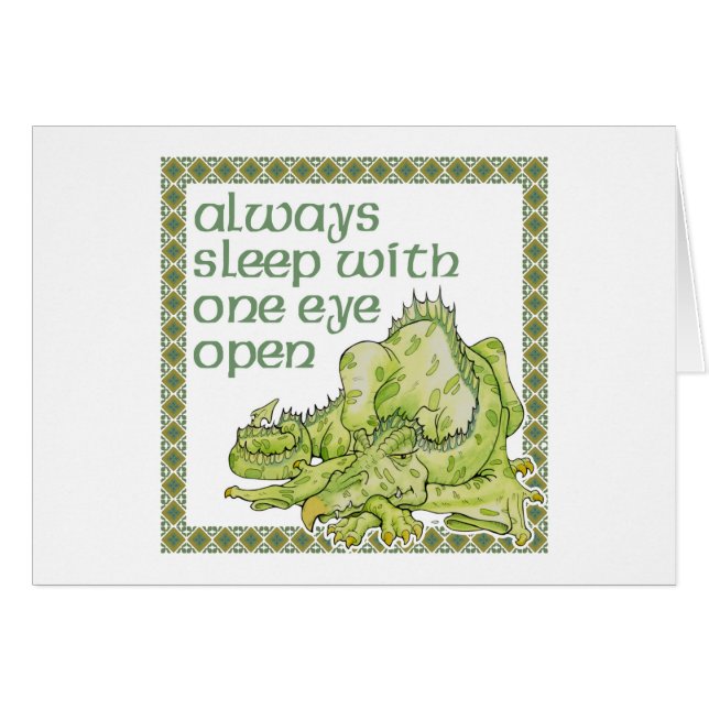 Cartão Sempre dormir com um olho aberto (Frente Horizontal)