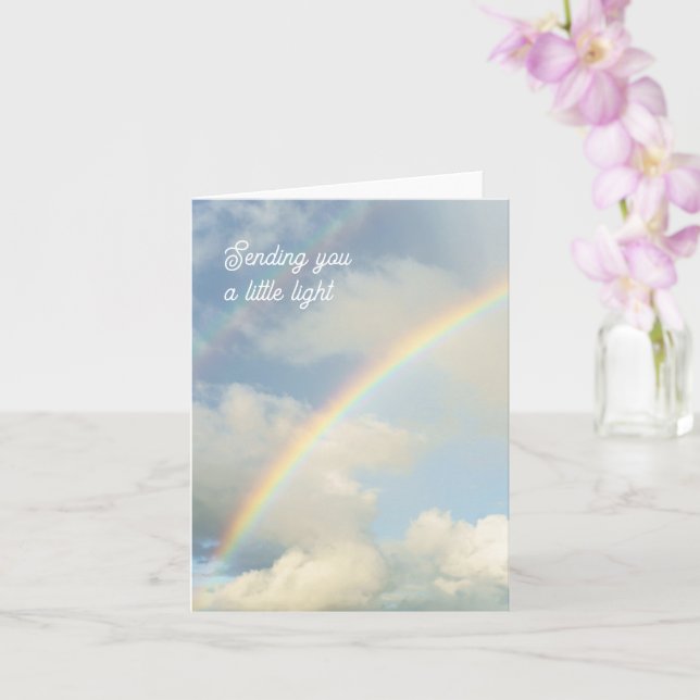 Cartão Sending You a Little Light Rainbow Thinking of You (Orquídea)