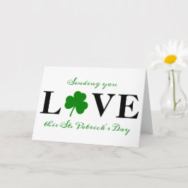 Cartão Sending you Love Shamrock St. Patrick's Day
