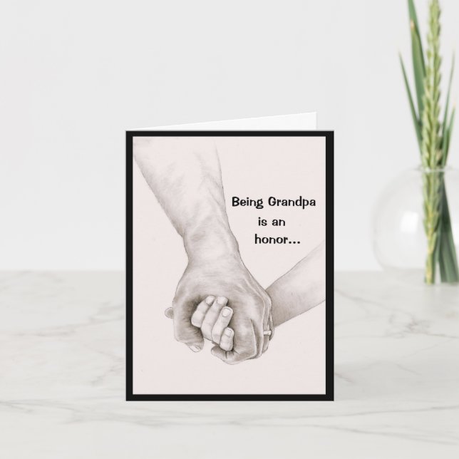 Cartão Sendo vovô e Dia de os pais de papai (Frente)